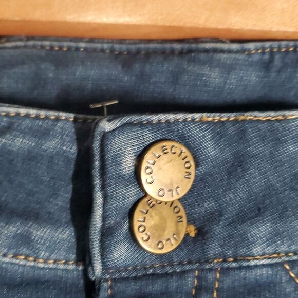 JLO by Jennifer Lopez jeans with faux leather accent junior size 7 - Picture 14 of 15